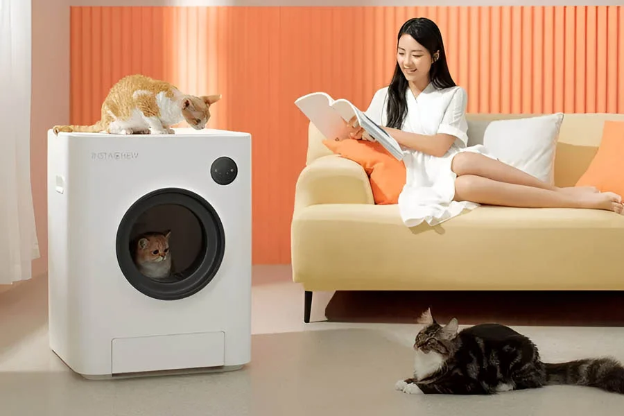 robot cat litter tray